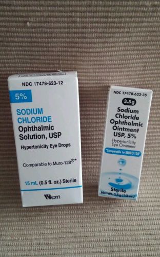 Sodium Chloride Ophthalmic Ointment USP 5% 3.5 ml plus Solution Eye Drops 15ml