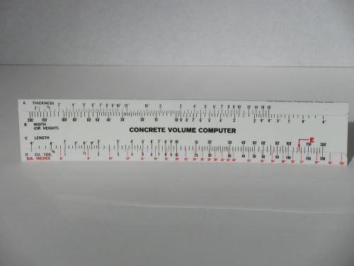 Concrete estimator 200 yard volume calculator slide rule made in usa for sale