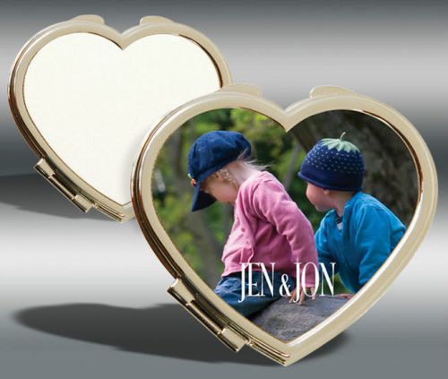 Heart Shaped Mirror Compact for Sublimation