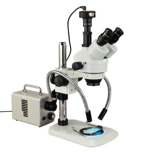 3.5X-90X Zoom Trinocular Stereo Microscope+30W LED Y-Fiber+Narrow Stand+5MP Cam