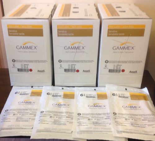 Lot of 130 surgical gloves, sensitive non- latex, size 6.5, gammex, ansell for sale