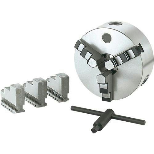 3-jaw x 3&#034; self-centering metal lathe chuck plain back + 2 jaw sets + key new for sale