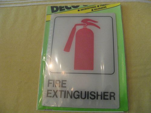 DECO Hy-Ko &#034;FIRE EXTINGUISHER&#034; Sign Self Adhesive 5&#034;x 7&#034; Made in USA, Lot of 2