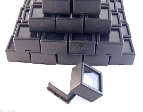 -500pcs- SQUARE BLACK Glass Top Gem Jar/Box 1-1/16x3/4&#034;  gold/mineral storage