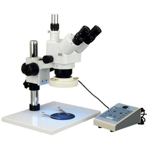 Zoom 5x-80x stereo trinocular microscope +0.5x barlow lens+80 led ring light for sale