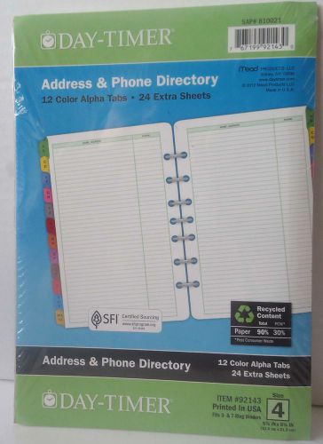 New Day-Timer Address &amp; Phone Directory  Item 92143  Size 4