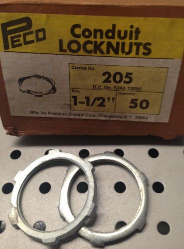 Peco 1 1/2&#034; galvanized conduit locknuts catalog no. 205 nos box  (50) for sale