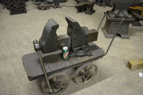 Minty 185 lb. reed 4c machinist mechanics blacksmith swivel bench vise anvil for sale