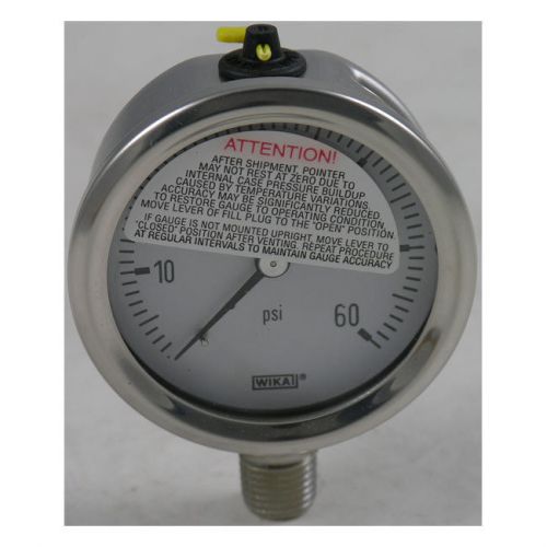 Wika t232.53 pressure gauge, 0-60 psi, 2.5&#034; dial w/ 1/4&#034; npt bottom mount, dry for sale