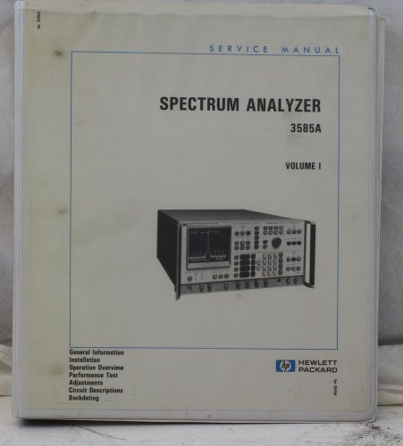 HP 3585A Spectrum Analyzer Service Manual Agilent Volume 1