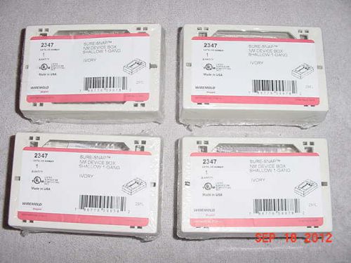 *NEW* LOT OF (4) WIREMOLD 2347 SURE SNAP DEVICE BOXES **FREE SHIPPING USA**