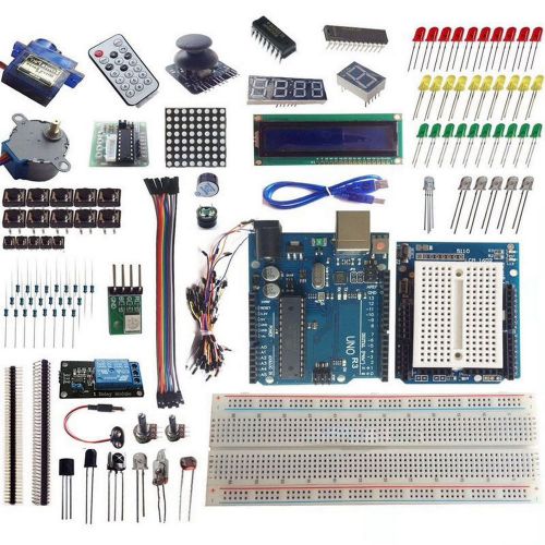 Uno r3 starter kit 1602 lcd dot matrix breadboard led resistor for arduino hg for sale