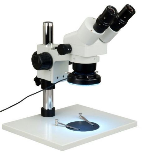 Stereo binocular zoom 10x-80x microscope+144 led metal shell ring light for sale