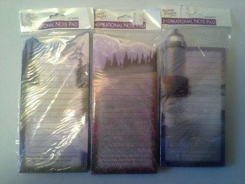MARTIN DESIGNS Inspirational Note Pads LOT 3 100 sheets each Church Religious