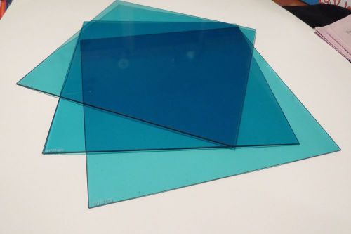 Lot of 3 Large 11&#034; x 11&#034;&#034; Schott Glass  Blue glass optical filter
