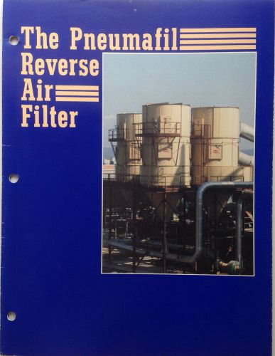 Vintage 1986 pneumafil reverse air filter brochure (industrial machinery) for sale
