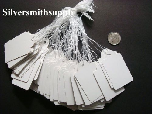 100 White paper jewelry price tags large write on label 1 7/8&#034; x 1 3/16&#034; pt0010