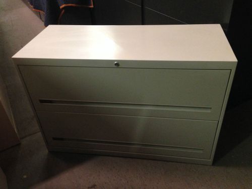 2 DRAWER LATERAL SIZE FILE CABINET by HASKELL OF PITTSBURGH INC w/LOCK&amp;KEY 42&#034;W