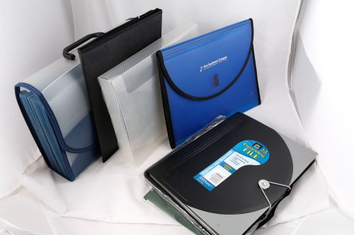 Mixed lot 8 office 3 ring binders project organizers portfolios, expanding files