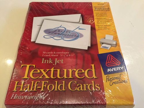 Textured Half-Fold Cards; Avery #3378; Inkjet, NEW in package