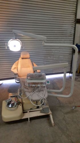 Full Operatory Marus DC1680 Dental Exam Chair W/ Light &amp; Delivery 120V, Beige