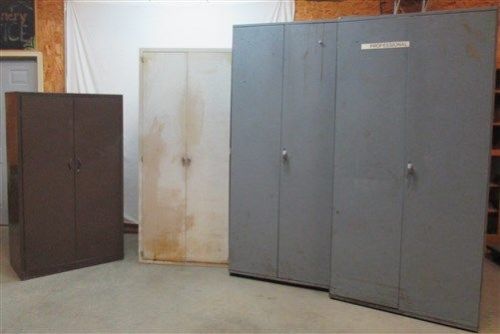 4 Storage Metal Cabinet Mid Century Wardrobe Dental Pantry Cupboard Kitchen Base