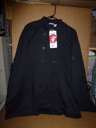 Chef  Works  Black 10 Button Long Sleeve Chef Coat Size XL