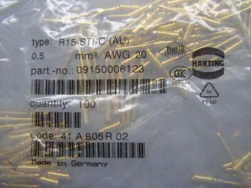 Harting r15-sti-c (au)  0,5  mm2 awg 20 male crimp contact 09150006123 for sale