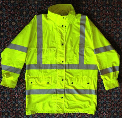 Brahma Hi-Vis Safety Reflective Raincoat Bright Yellow Size Men&#039;s 2XL