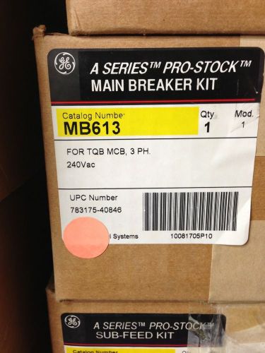 GE MAIN BREAKER KIT FOR TQB CIRCUIT BREAKER CAT# MB613