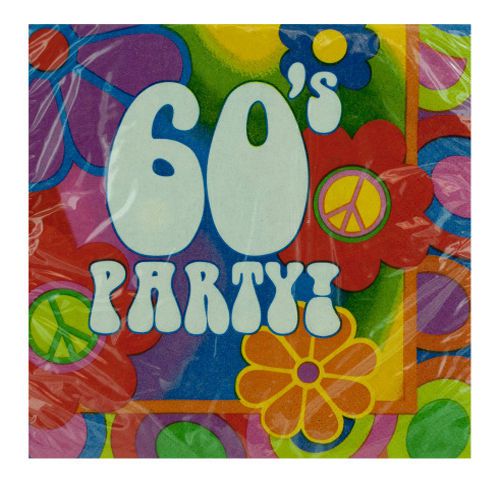 &#034; 60s &#034; Party Napkins - Set of 24 [ID 3169793]