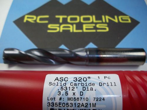 17/32 3.5xd high performance carbide drill m coated coolant asc320™new amec 1pc for sale