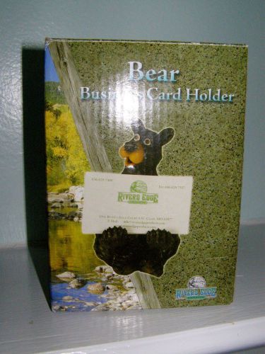 Bear business card holder 4 1/2&#034; hand painted by rivers edge products 2008 for sale