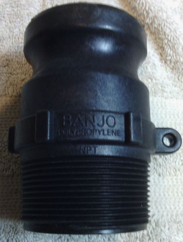 Banjo 200F Polypropylene Cam &amp; Groove Fitting, 2&#034; Male Adapter x NPT Male