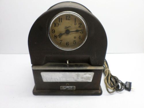 Vintage simplex time recorder - clock works, needs key for sale