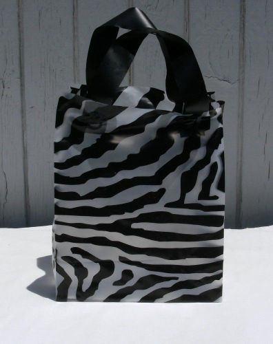 40 Zebra Print Frosted Plastic Merchandise Bags 8 x 10 x 4 Retail Shopping