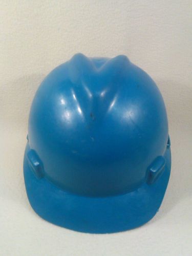 Used blue medium msa hard hat for sale