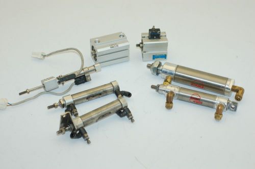 SMC, Bimba &amp; Festo Compact &amp; Round Pneumatic Cylinders - Lot of 7