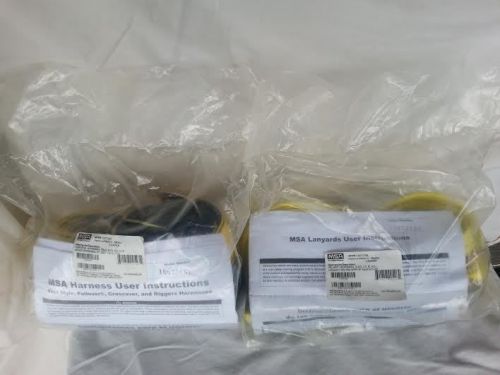 New factory sealed! msa 10072491 harness &amp; 10073708 msa lanyard for sale