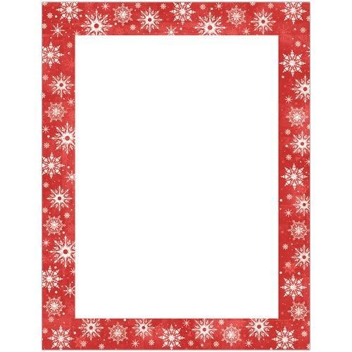 Royal Consumer 8x11.5in Christmas Tree Border Red and Gold Foil Letterhead 25ct