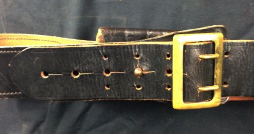 Police Black Leather Duty Belt Jay-Pee Vintage  + Handcuff case &amp; holster