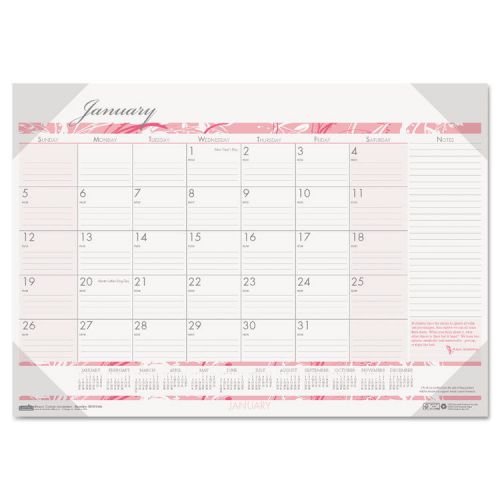 Breast cancer awareness monthly desk pad calendar, 18-1/2 x 13, 2015 for sale