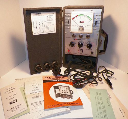 B &amp; K Cathode Rejuvenator Tester Model 440 Chicago ILL Picture Tube Chart 1960s