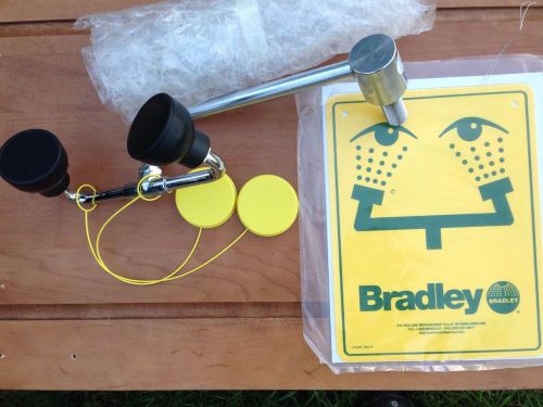 New~bradley s19-270e swing-down eye/face wash station, deck mounted for sale