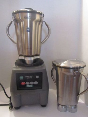 Waring cb15 commercial food blender mixer w/ 2 stainless steel containers for sale