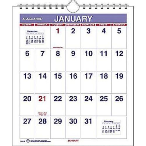 New AT-A-GLANCE 2014-2015 Academic Year Mini Monthly Wall Calendar, Wirebound