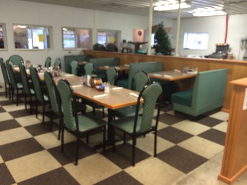 Large commercial restaurant diner lot kitchen booths hood system seats 90 tables