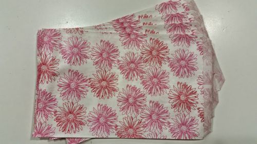 100 6x9 PINK FLOWER Print Paper Merchandise Bags.