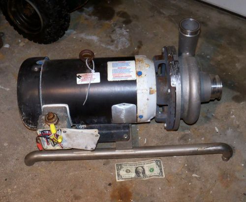 Ampco centrifugal pump model 2-1/2 x 2 dc3 w/ baldor motor stainless 7.5 hp used for sale