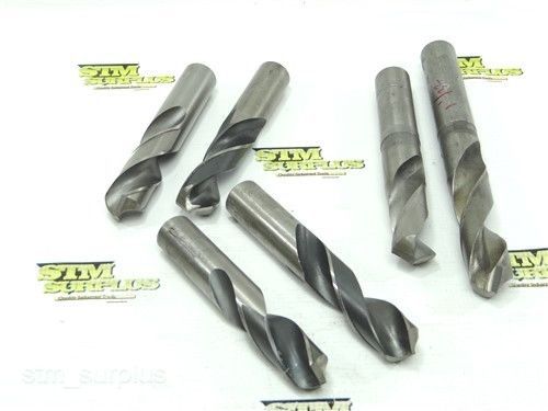 LOT OF 6 HSS HEAVY DUTY CHUCK SHANK TWIST DRILLS 1&#034; TO 1-1/32&#034; MORSE CLE-FORGE